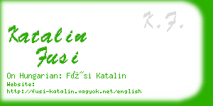 katalin fusi business card